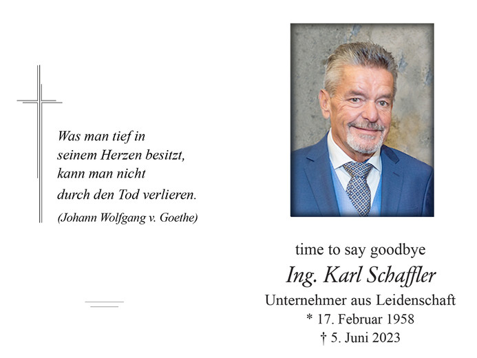 Kamerad Schaffler Karl ist verstorben.</span><span> 