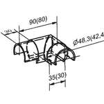 Rohrverbinder V4A 90° horizontal f. Nutrohr 48,3x1,5 mm